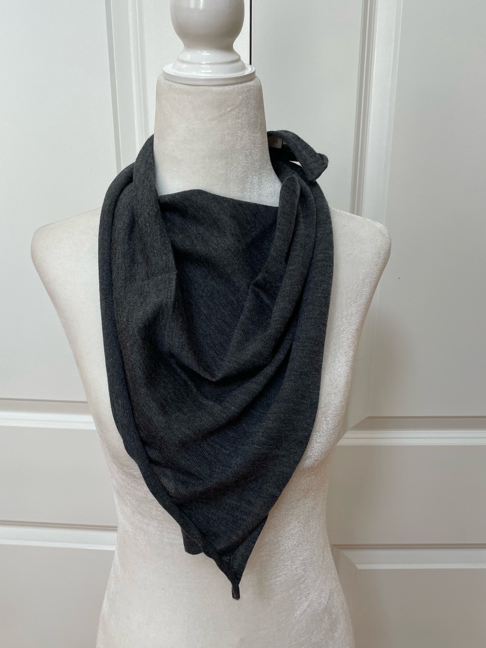NAKEDCASHMERE 100% Cashmere Bandana Scarf Charcoal